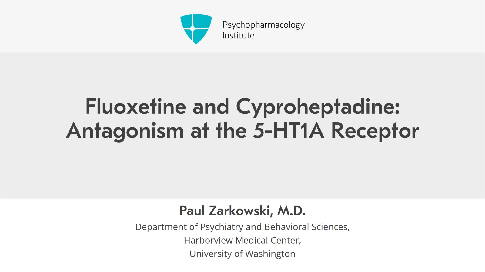 Fluoxetine and Cyproheptadine Antagonism at the 5 HT1A Receptor